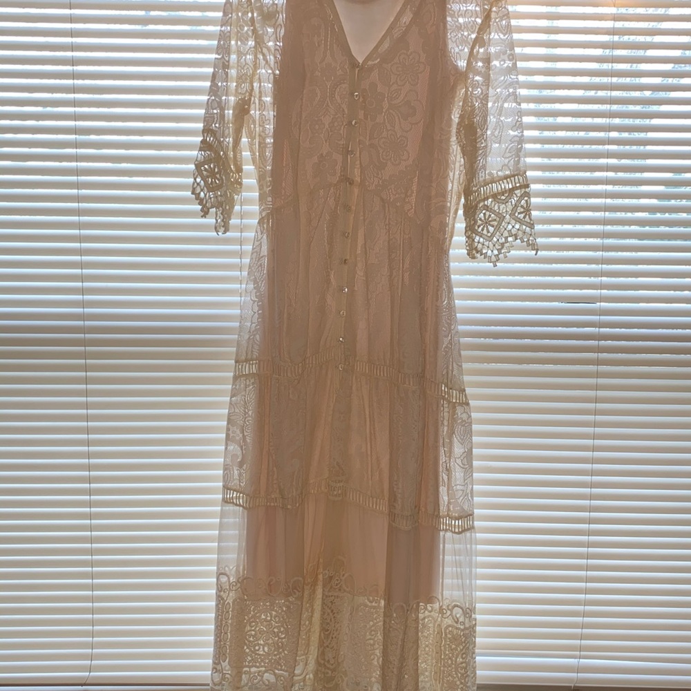White, bohemian style maxi dress
